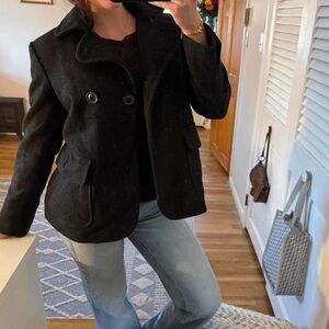 GAP Women's Classic Black Peacoat